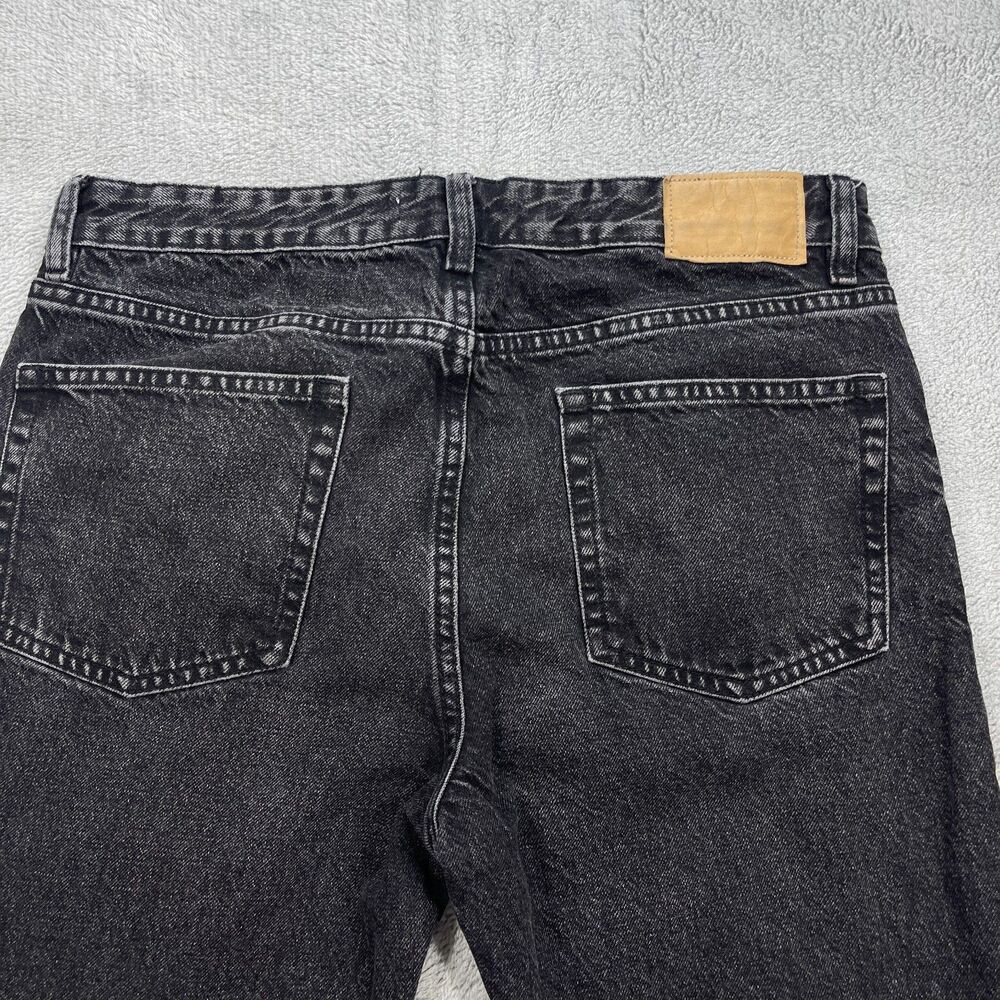 Zara Jeans Men 32 Black Straight Leg Denim Pants Faded Wash 100% Cotton - Picture 5 of 14